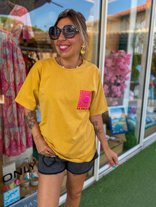 T-shirt SOLEIL moutarde