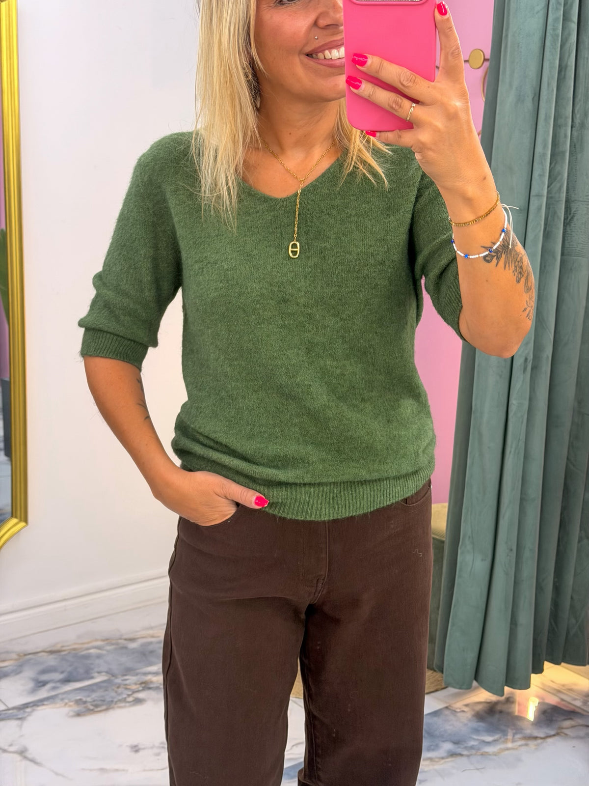 Pull ÉNORA Kaki