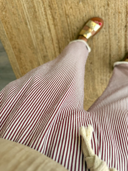 Pantalon ANAÏS rayures magenta