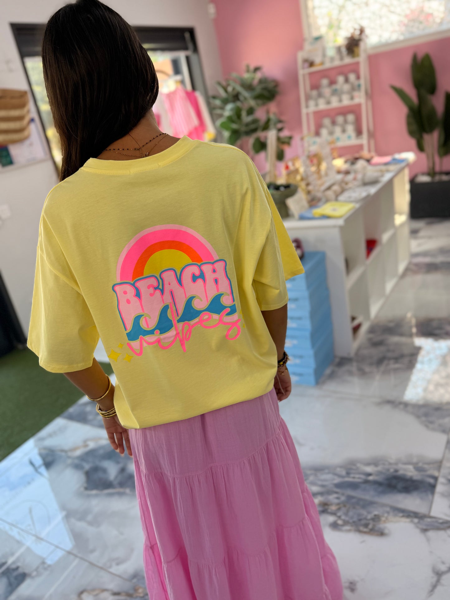 T-shirt VIBES jaune