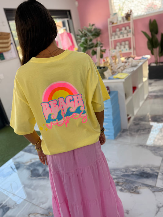 T-shirt VIBES jaune