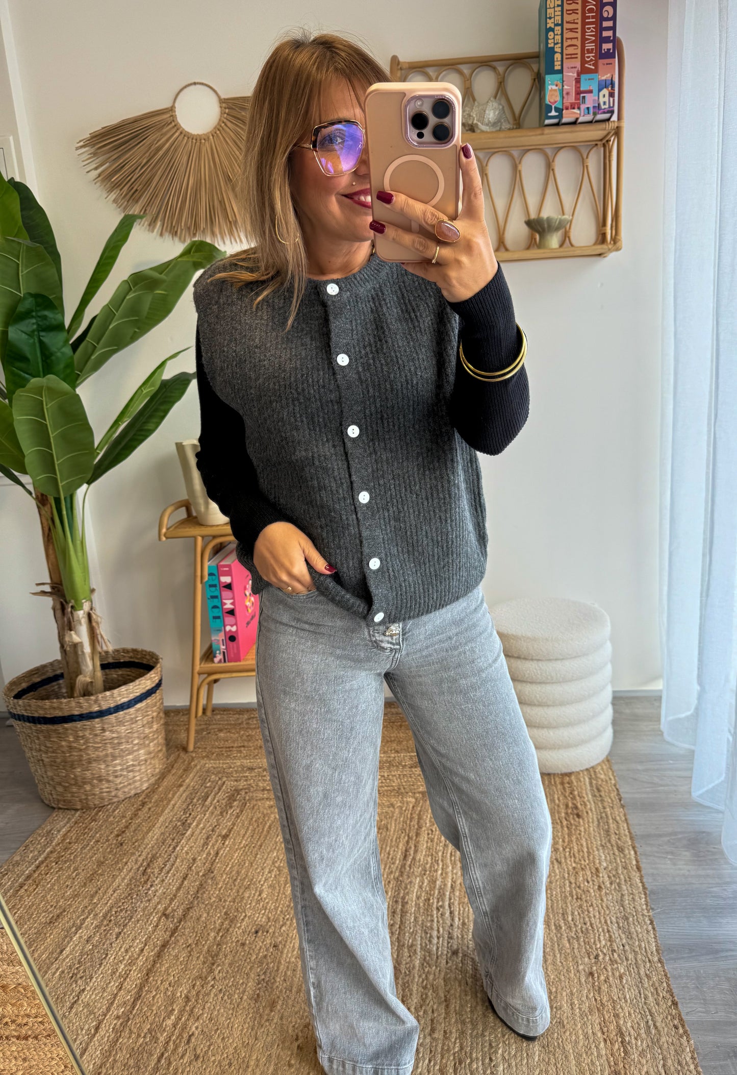 Gilet SOPHIE gris foncé