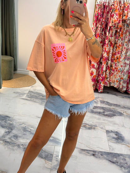 T-shirt LE SOLEIL orange pastel