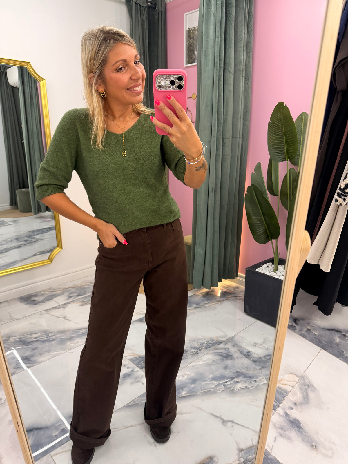 Jean wide MONA chocolat