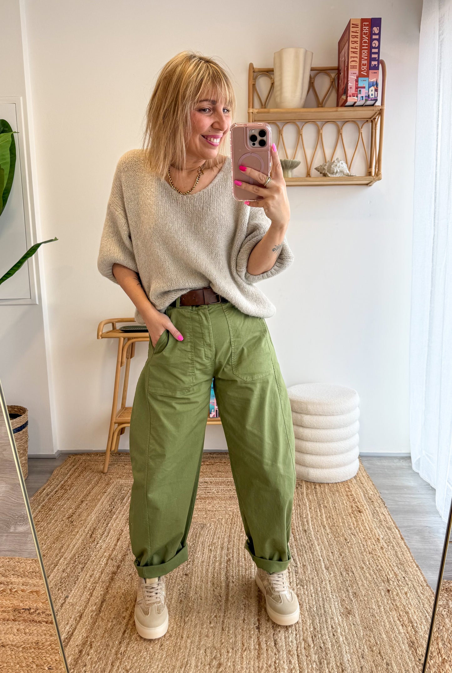Pantalon ROMA vert olive
