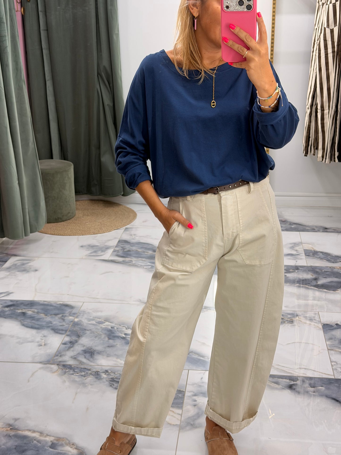 T-shirt NINON manches longues bleu marine