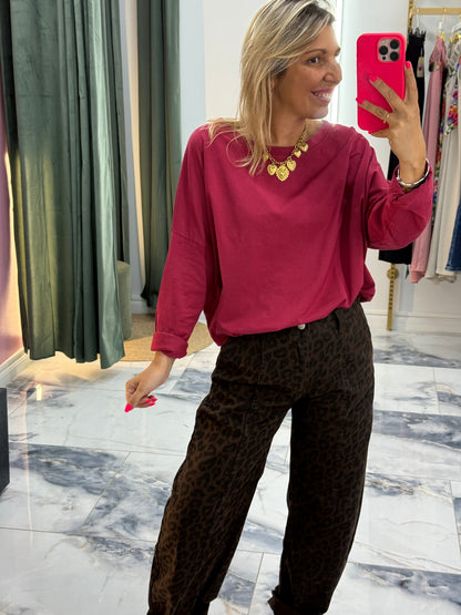 T-shirt NINON manches longues bordeaux