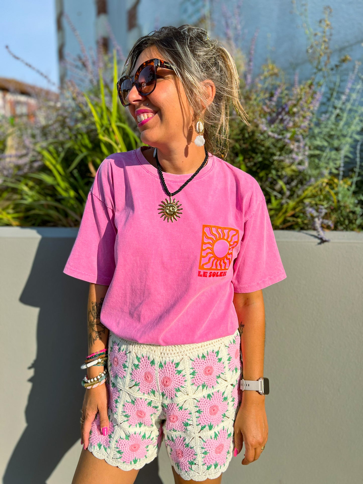 SOL🌞 - t-shirt oversize rose