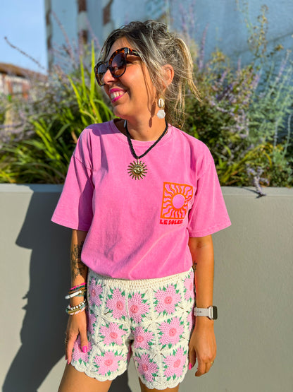 SOL🌞 - t-shirt oversize rose