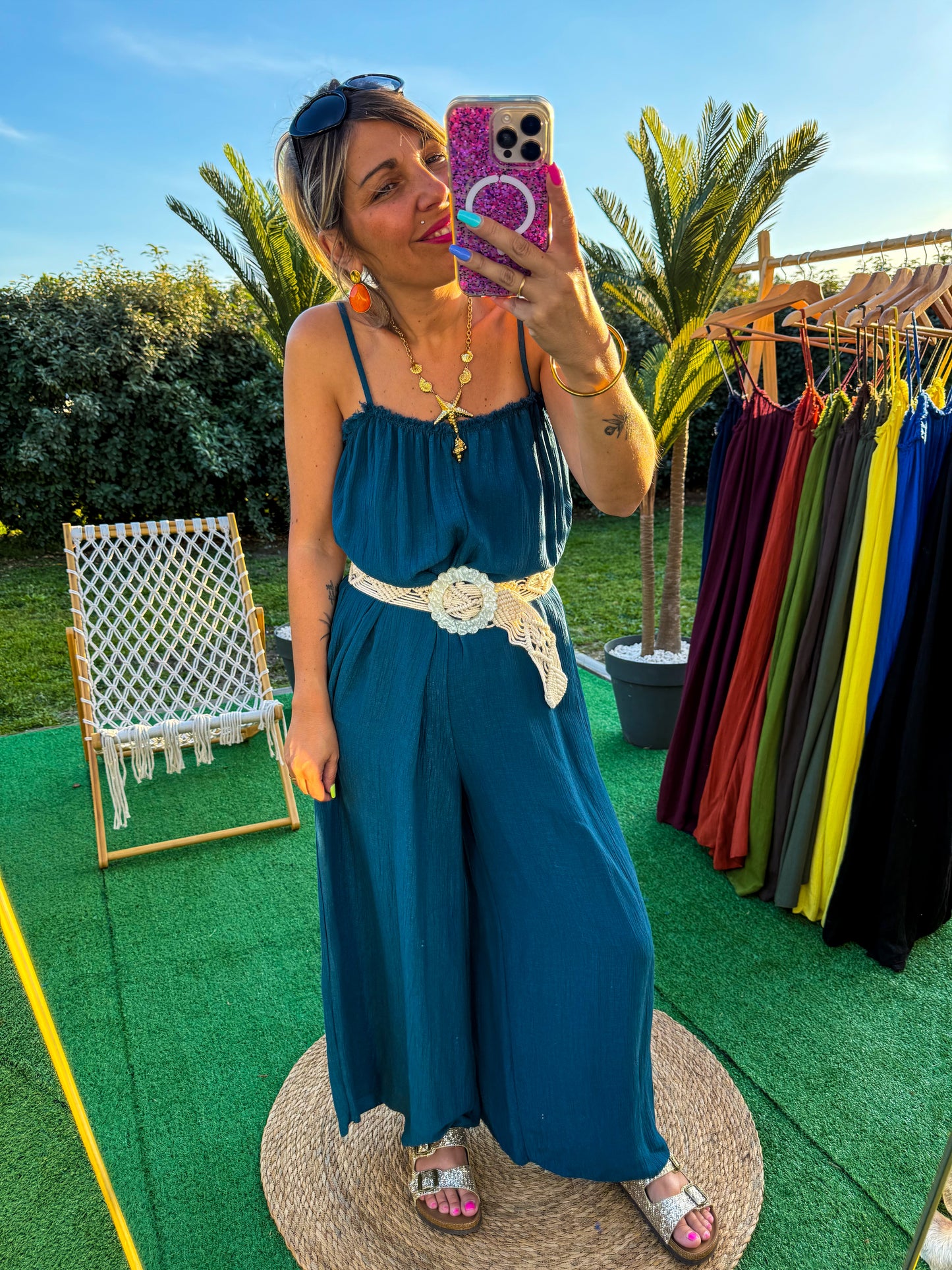 Combinaison AMANDINE bleu canard