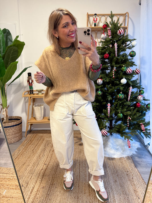 Pantalon ROMY velours écru