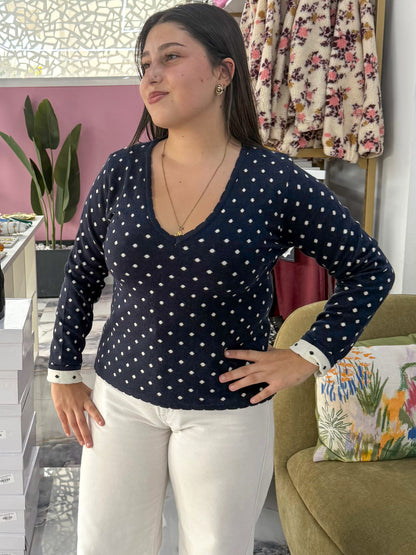 Pull POLKA bleu marine