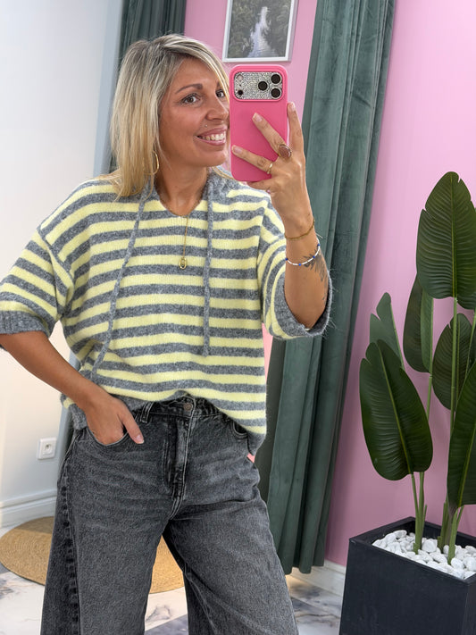 Pull SCARLET jaune /gris