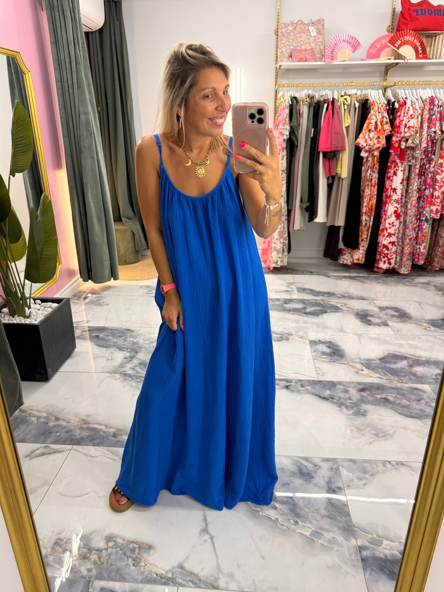 Robe AMALIA bleu électrique