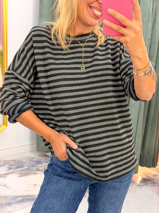 Marinière ZOE Noir/Gris