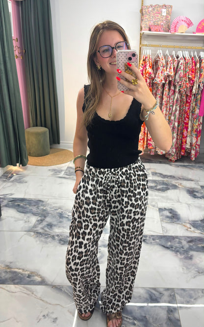Pantalon gaze de coton LÉOPARD