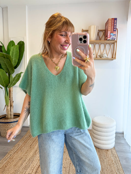 Pull ENZO vert amande