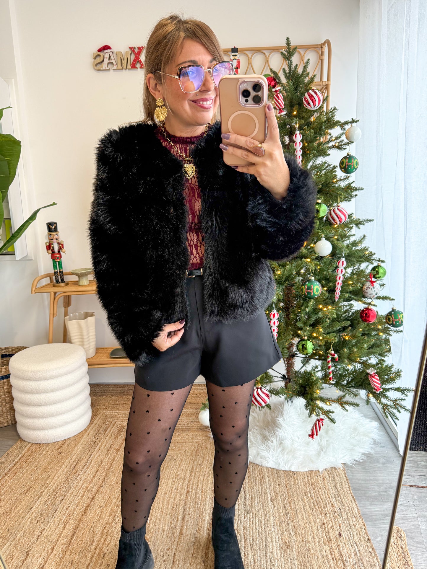 Veste FOURRURE noire