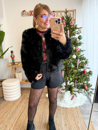 Veste FOURRURE noire