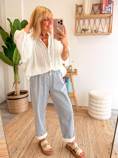 Blouse MAÉ voile de coton blanche
