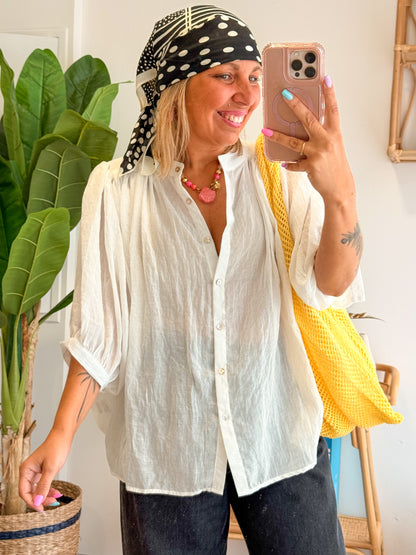 Blouse MAÉ voile de coton blanche