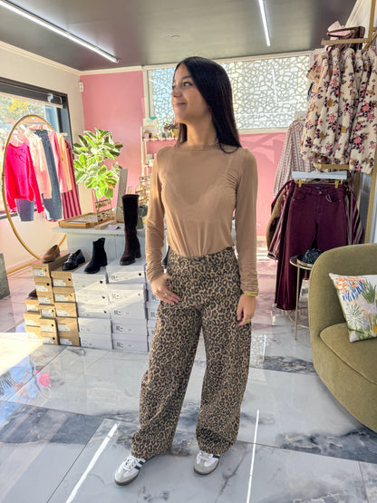 Pantalon SIENNA leopard camel