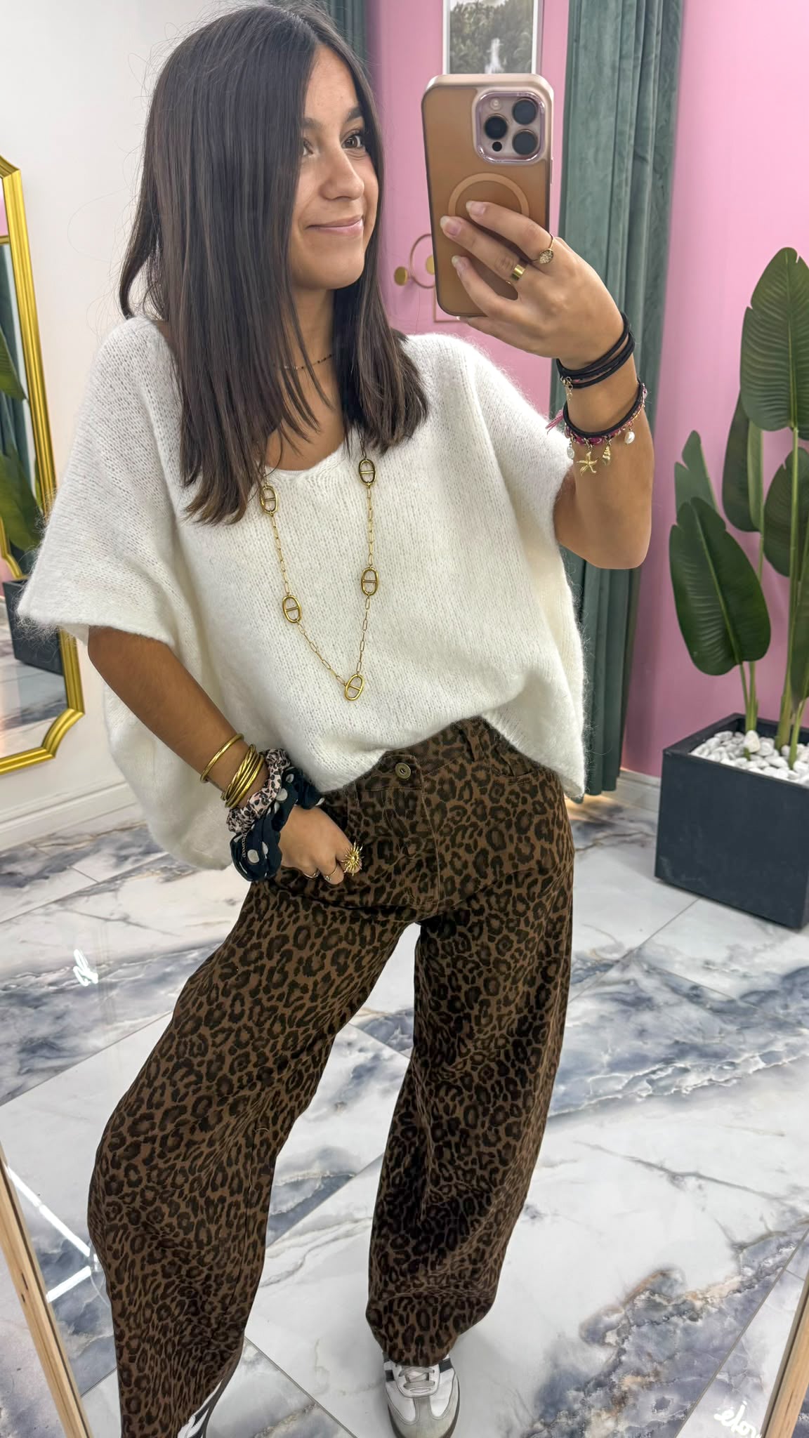 Pantalon SIENNA leopard marron