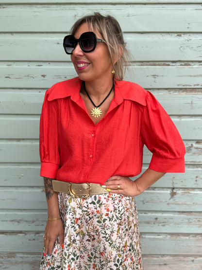 Chemise LAURA rouge orangé
