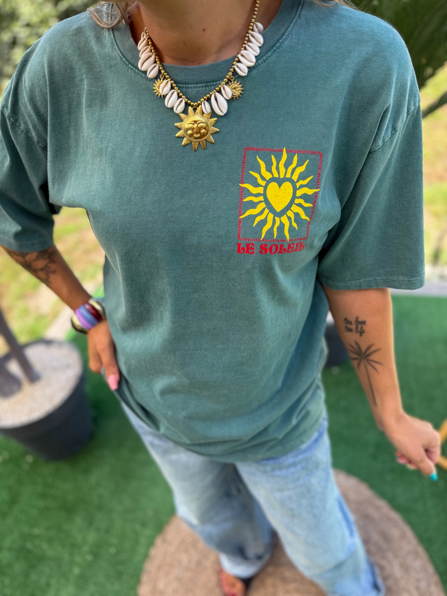 T-shirt LE SOLEIL vert émeraude