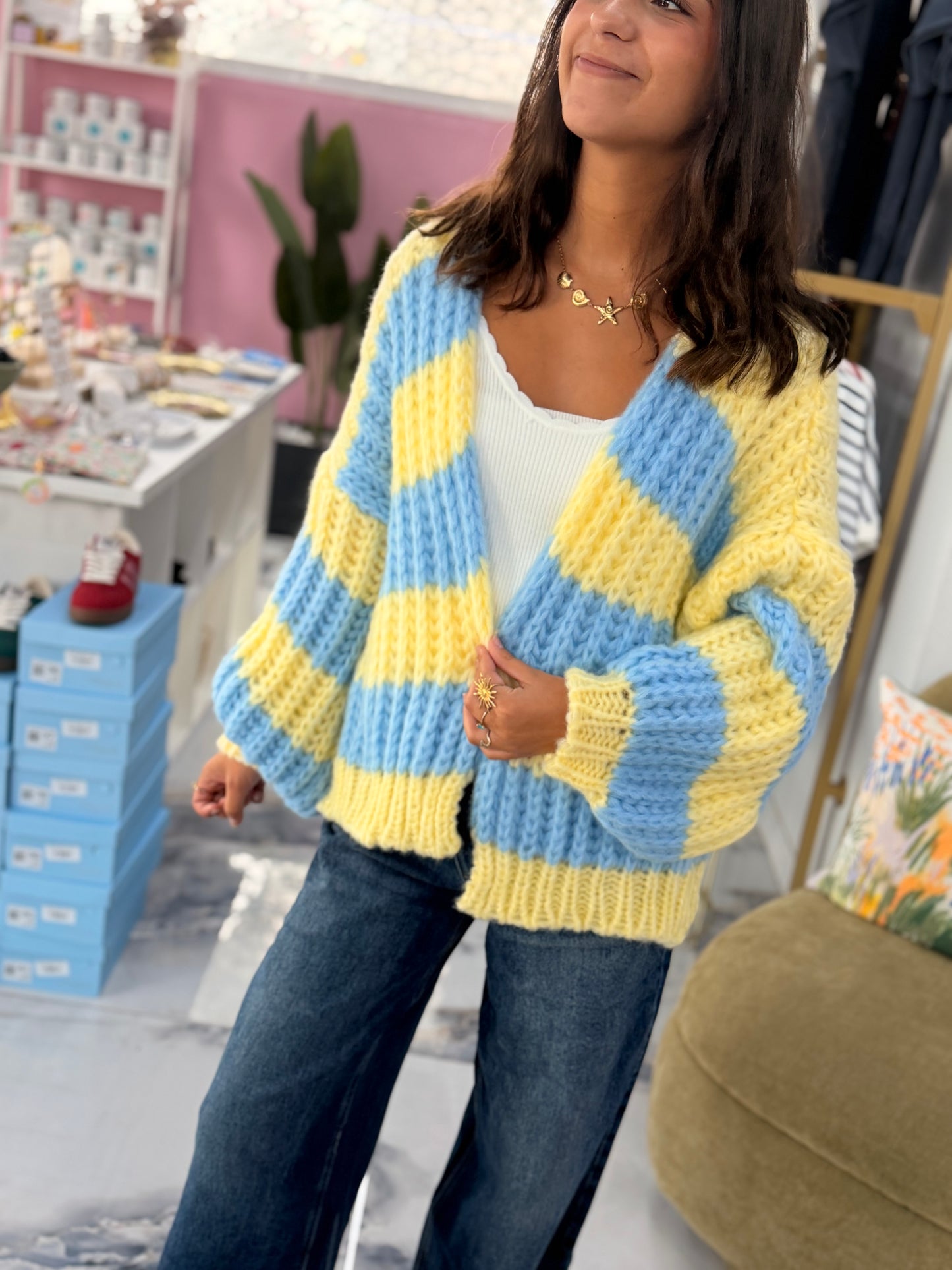 Gilet BONNIE bleu/jaune