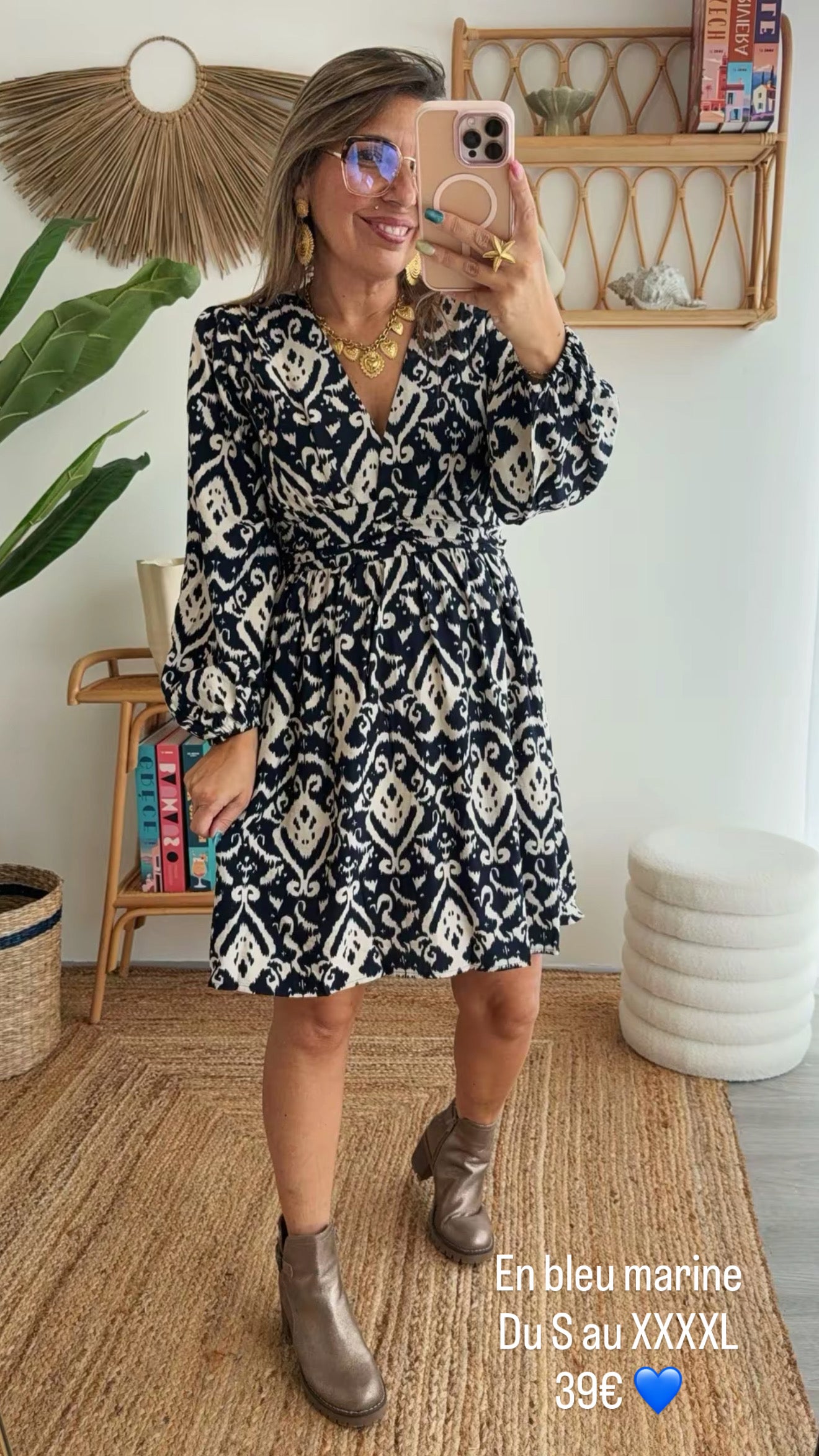 Robe MATHILDE bleu marine