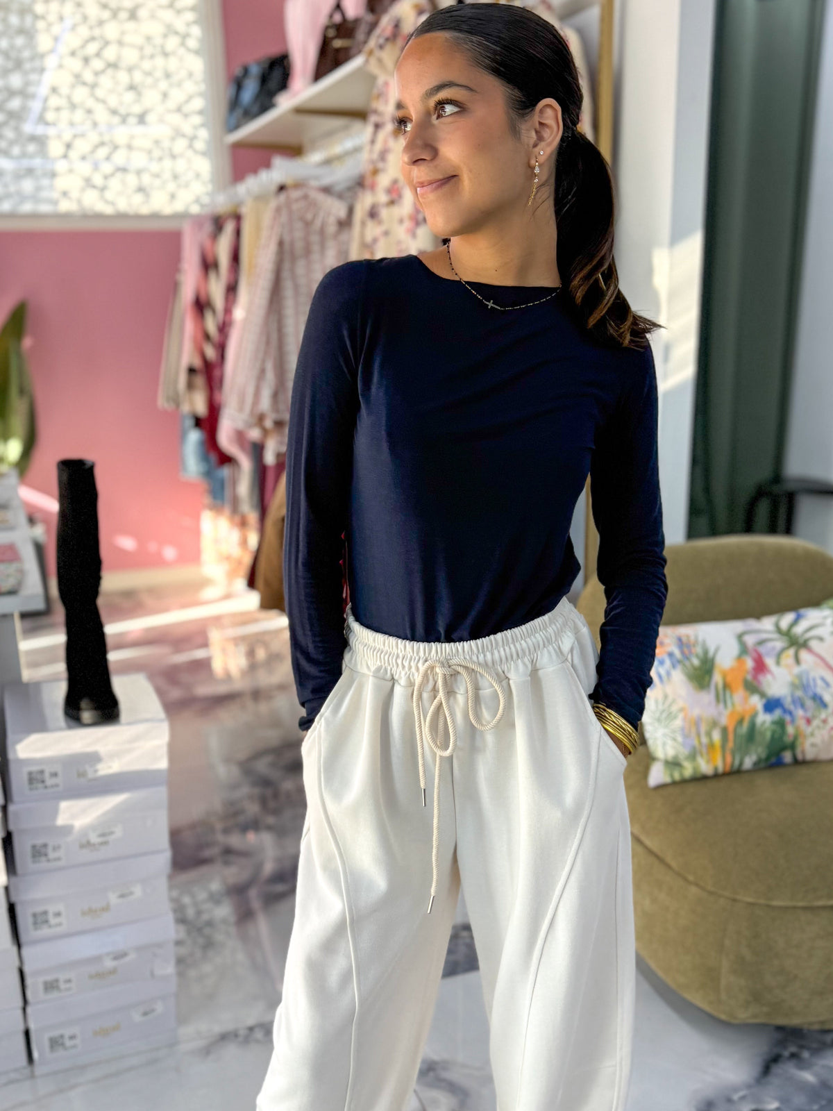 Top CACHEMIRE bleu marine