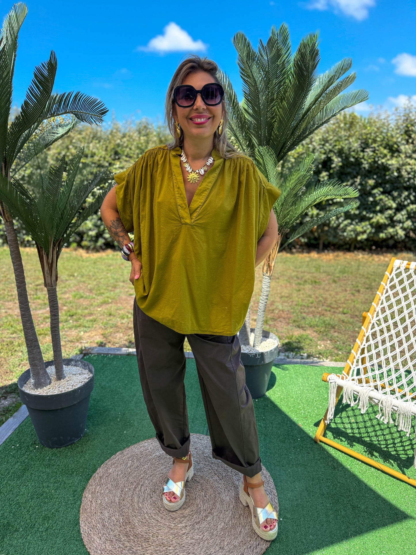 Blouse GIGI vert olive