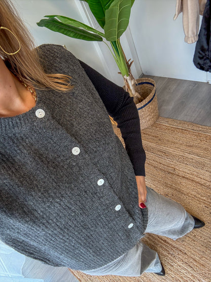 Gilet SOPHIE gris foncé