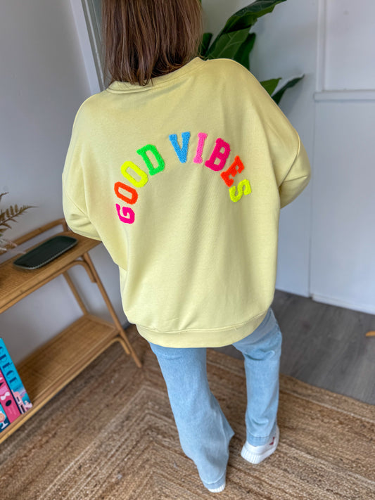 Sweat GOOD VIBES jaune