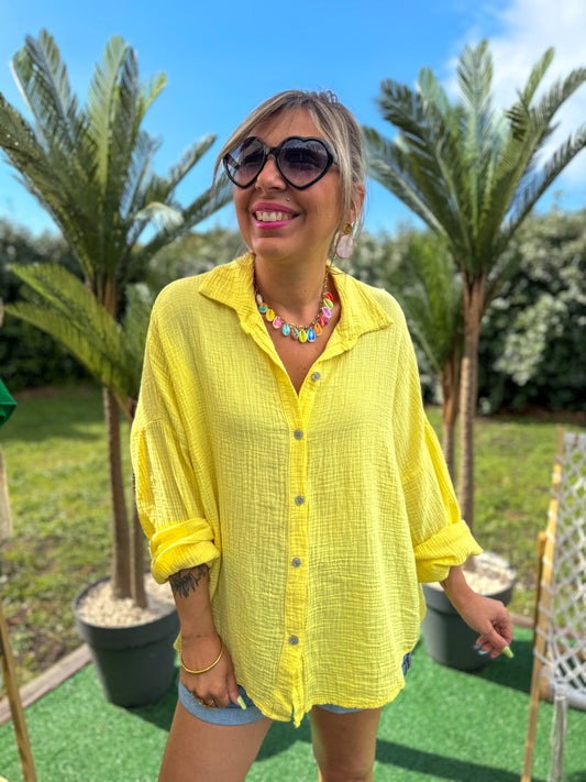Chemise JONAS gaze de coton jaune