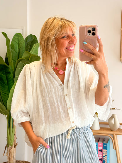 Blouse MAÉ voile de coton blanche