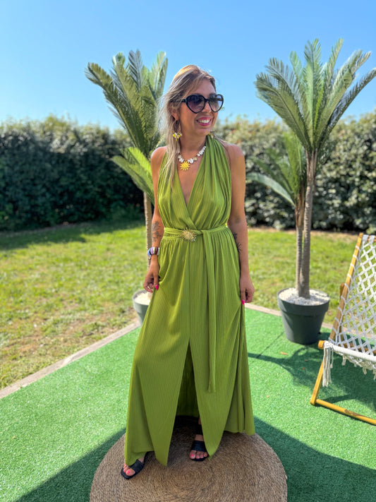 Robe SOLARIA vert anis