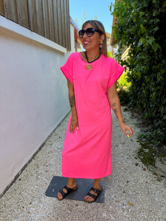 Robe SUNSHINE rose fluo