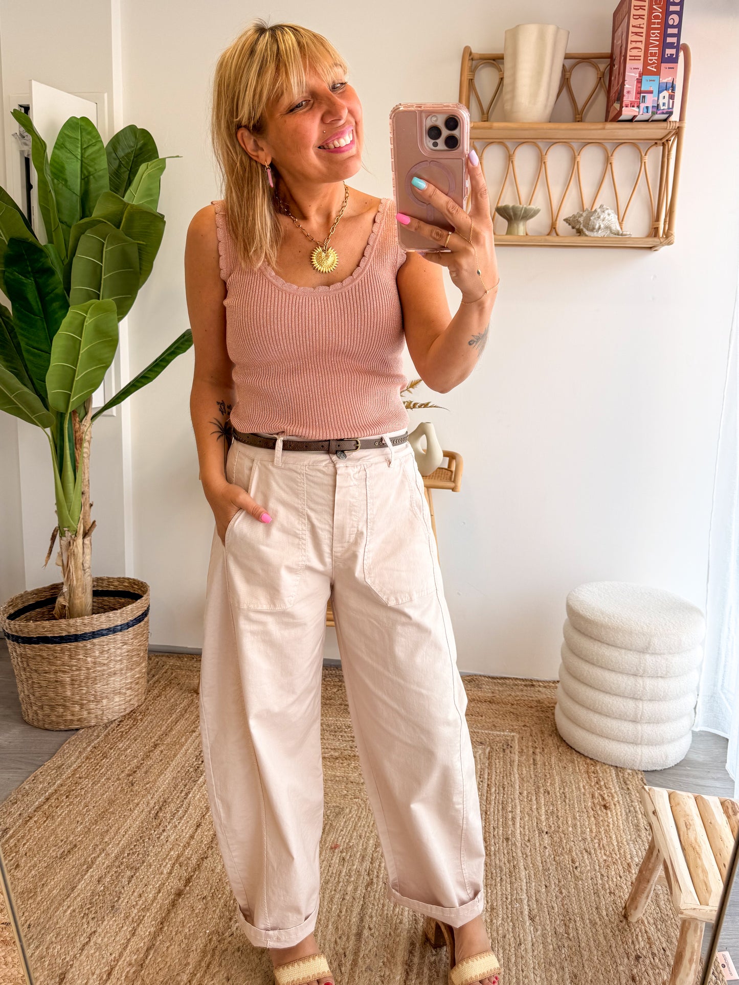 Pantalon ROMY rose très clair