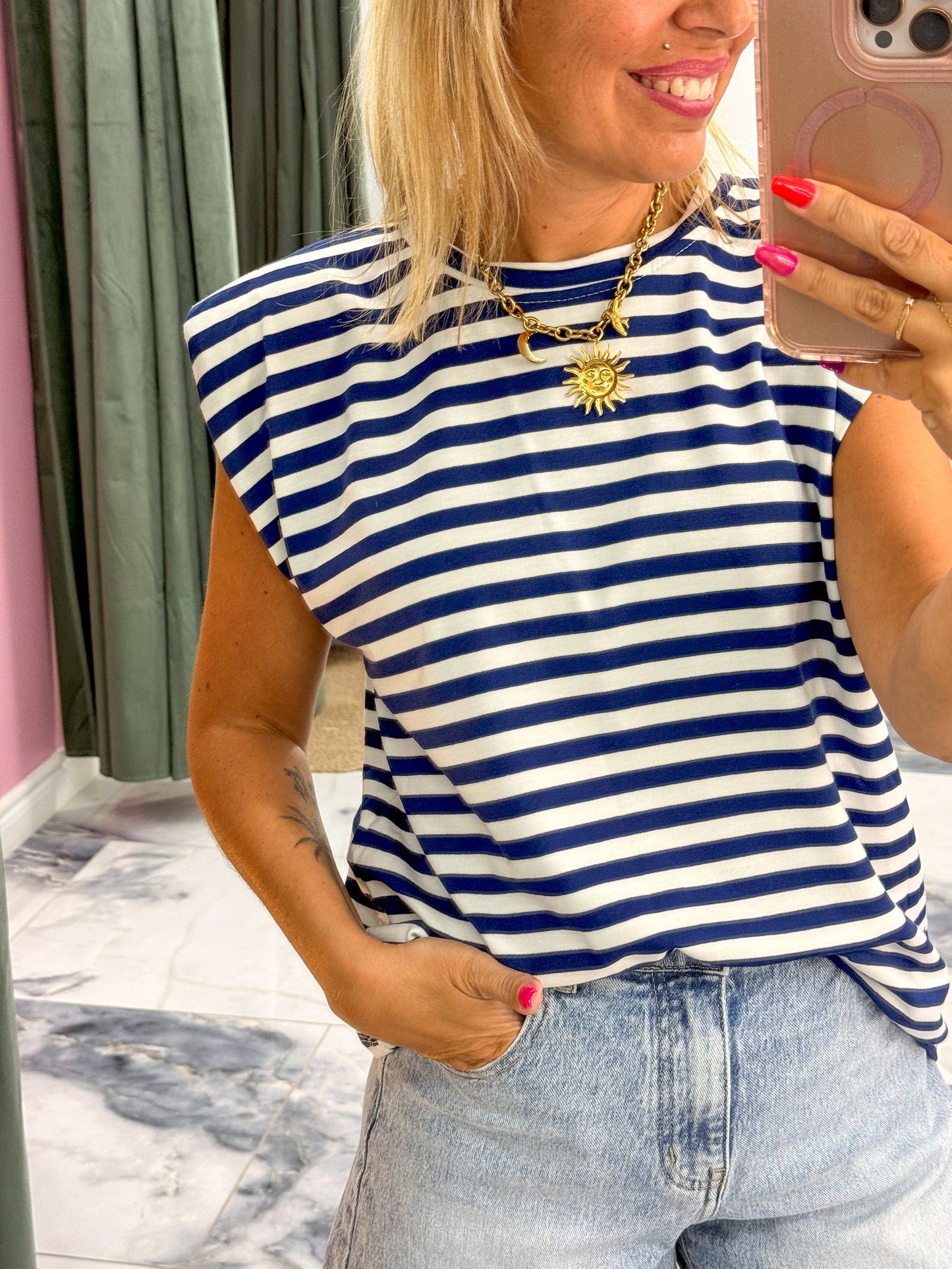 Débardeur MARILOU bleu marine