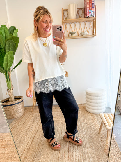 T-shirt DENTELLE blanc