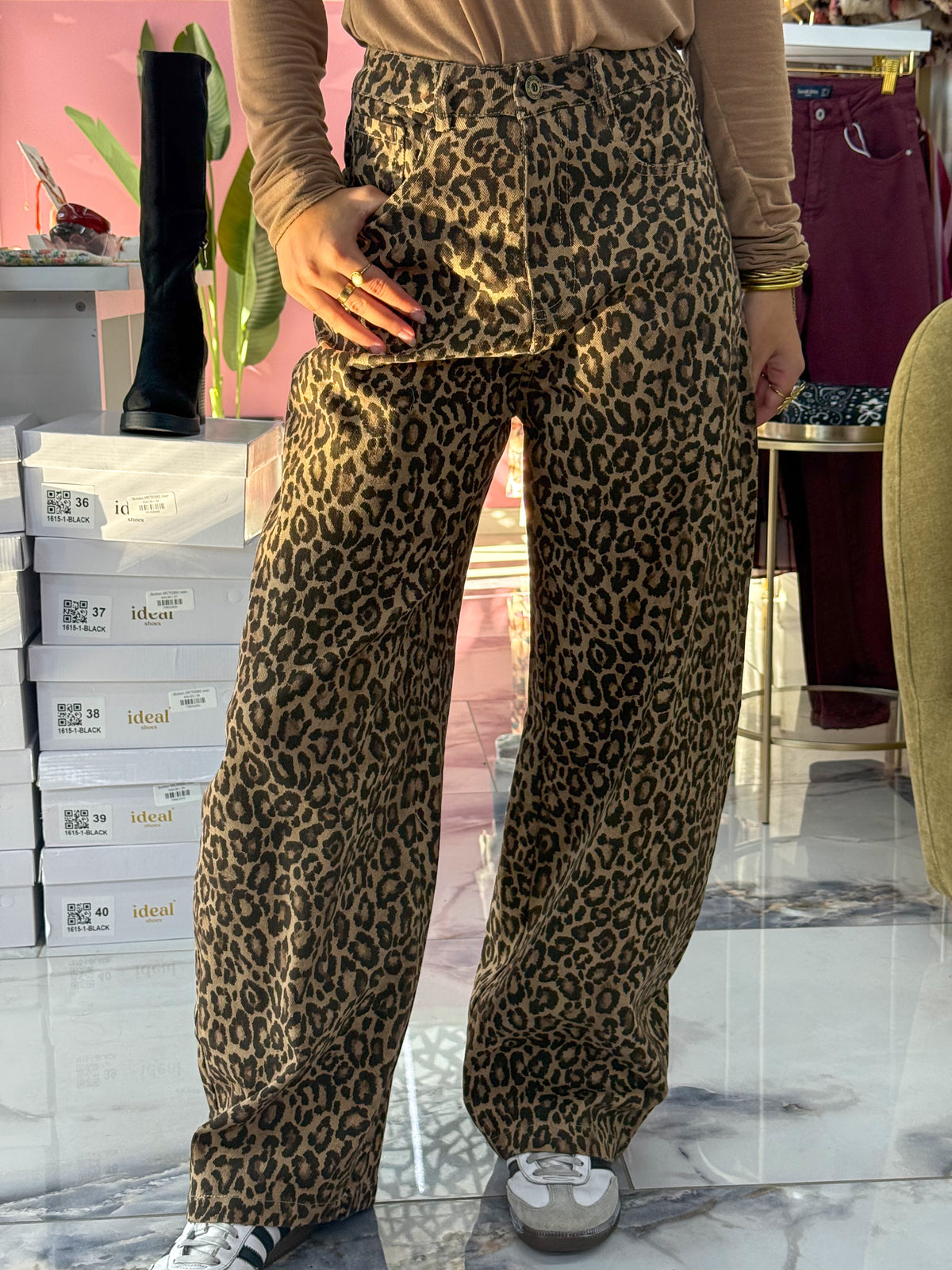 Pantalon SIENNA leopard camel