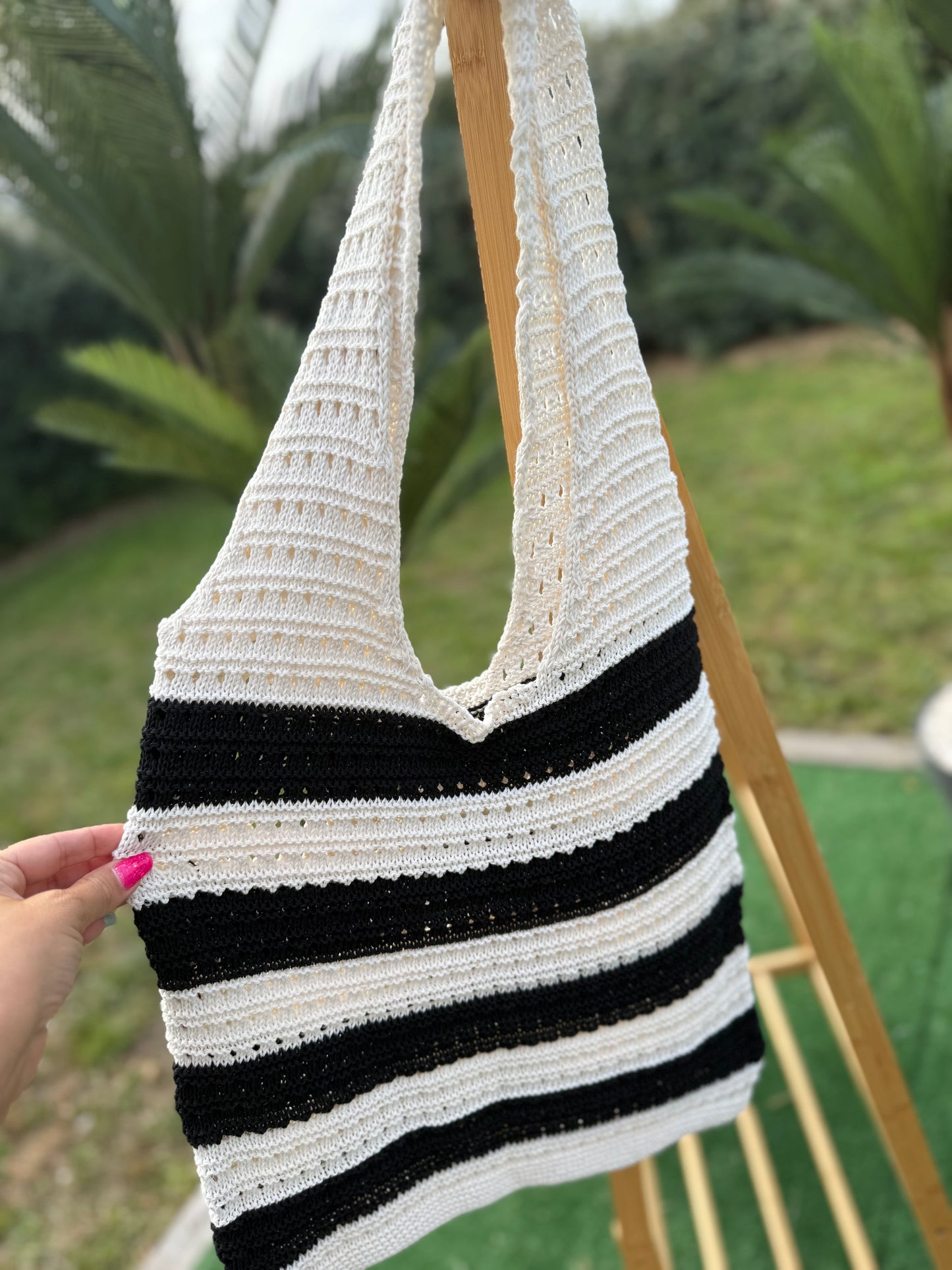 Sac crochet BB noir/ecru