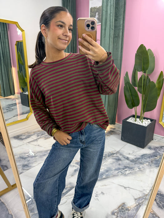 Marinière ZOE Bordeaux/Kaki