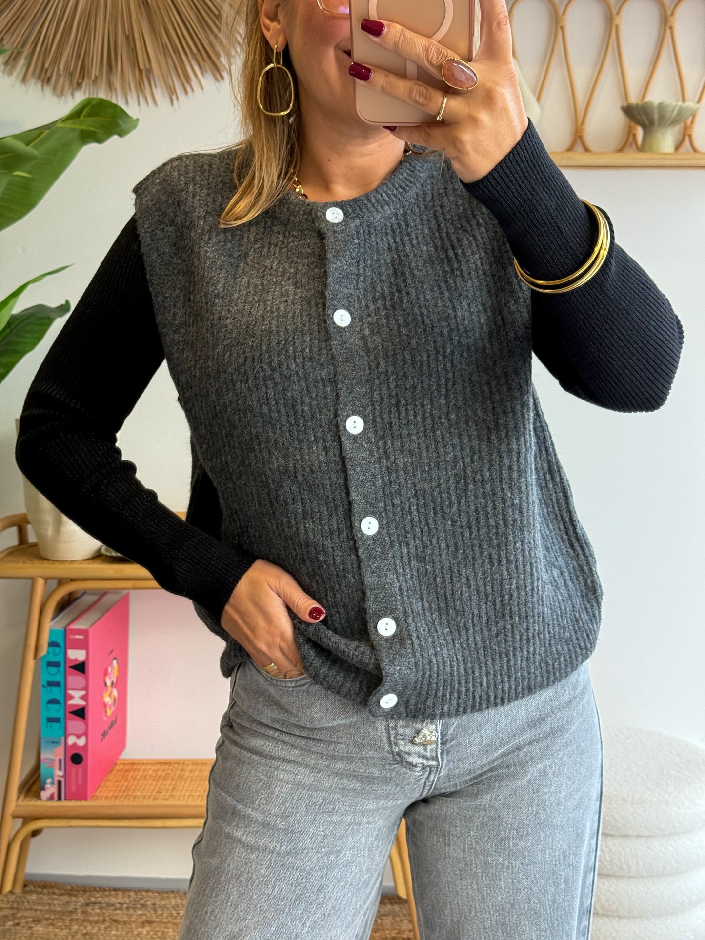 Gilet SOPHIE gris foncé