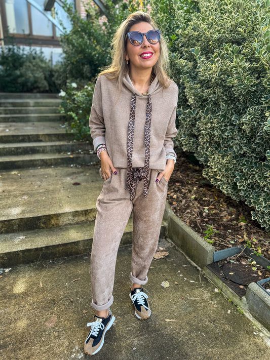 Sweat CALISTA velours taupe