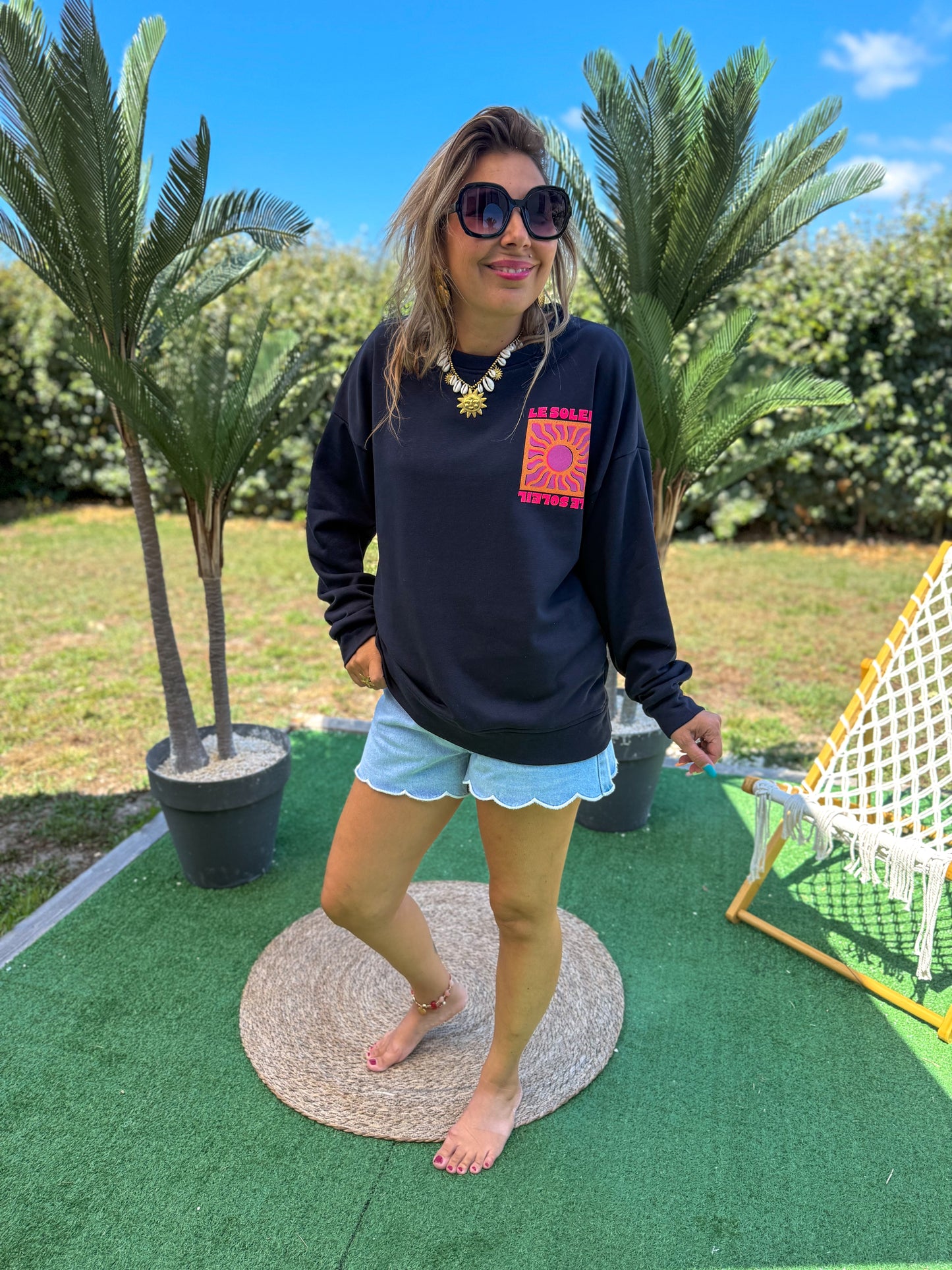 Sweat SOLEIL marine -précommande envoi a partir du 27/08
