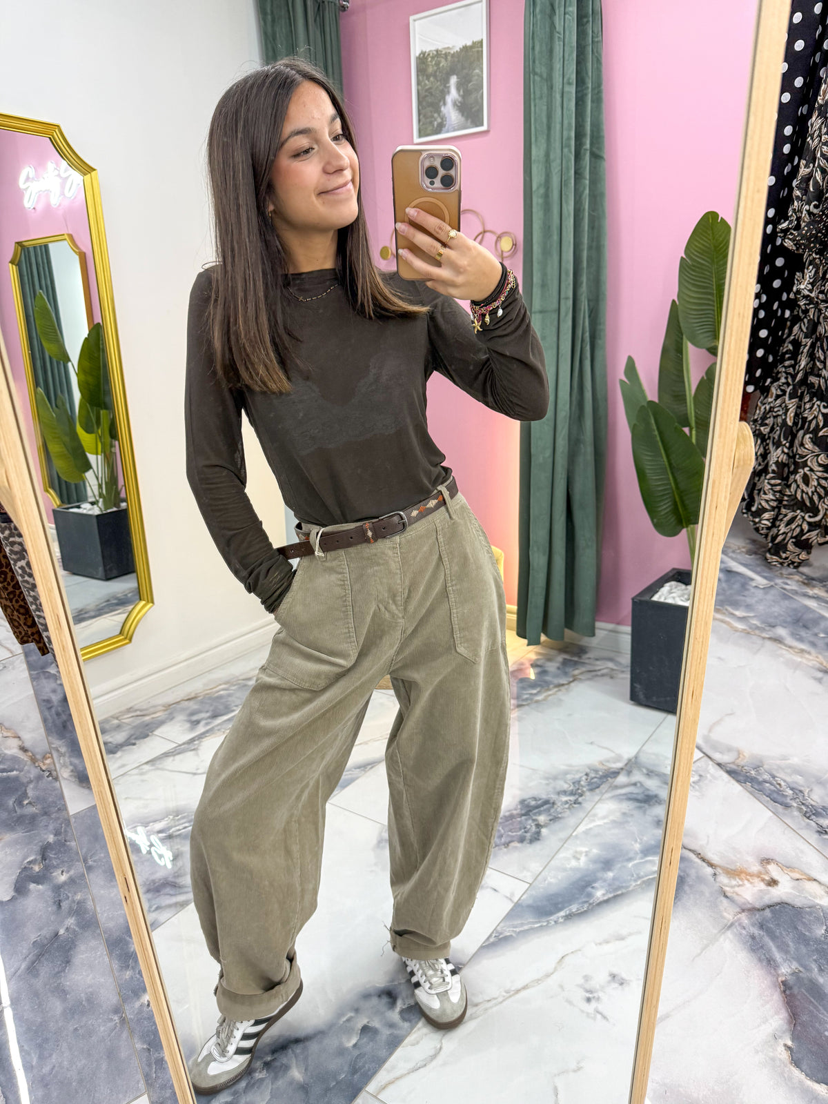 Pantalon ROMA velours beige