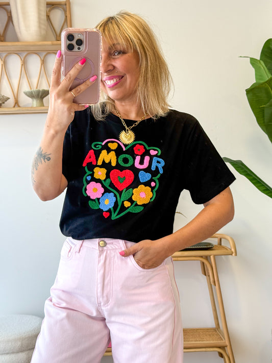 T-shirt Amour Noir